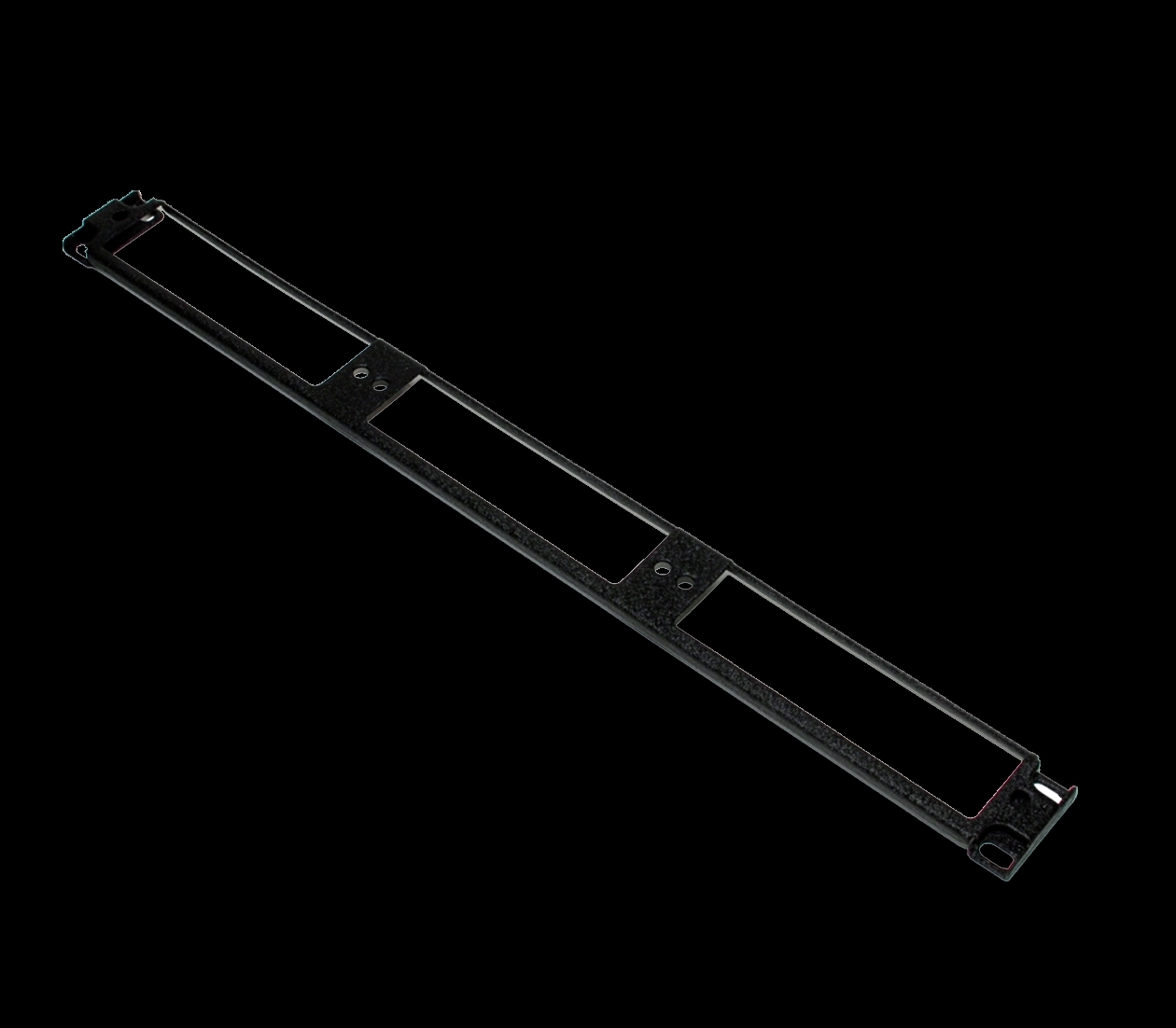 Rack Mount Panel, Single Mode, Rack Mount, 1U, Black, Width 19 in.