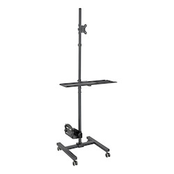 Mobile Workstation with Monitor Mount - For 17&quot; to 32&quot; Displays, Height Adjustable