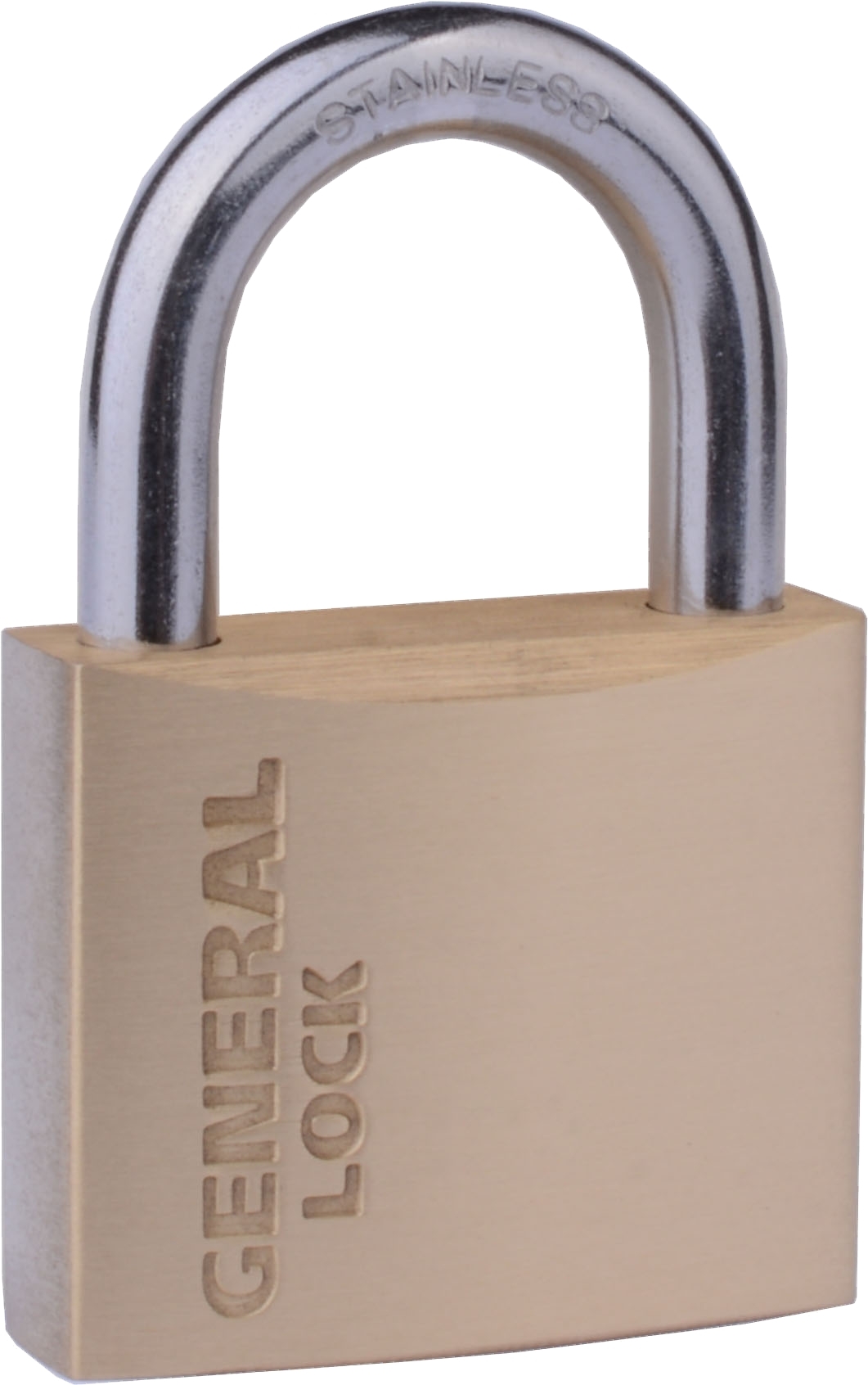 Padlock, 3/16 in. Shackle, Brass, Pin Tumbler Locking