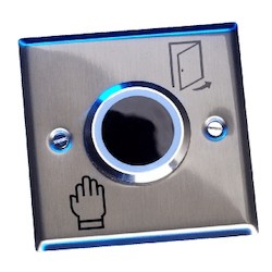Infra Red Exit Device, 12V, Stainless Steel Plate, Com/NO/NC Contacts, Illuminated