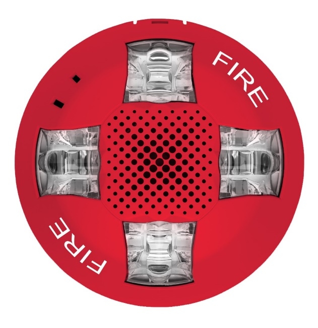 Horn Strobe,Red,1.82 in. Ht,LED,Ceiling Mount,66 C Max,-40 F Min,92 dB ...
