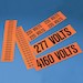 VOLTAGE MRKER VNYL ’208 VOLTS’ BL/OR PK5