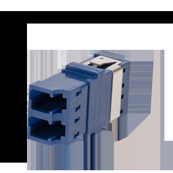 Fiber Optic Adapter, LC Duplex, Non Keyed/Non KeyedReduced-Flange Mount, Ceramic Sleeve, (OM4+/OM4/OM3/OM2/OM1/OS2), blue