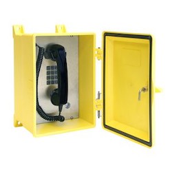 NEMA 4X Analog Rugged Telephone (Yellow) with Spring Door Closure
