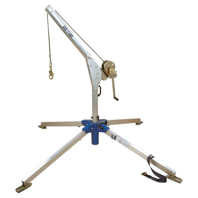 Advanced 2-Piece Rescue Davit System, Aluminum, 1/4 In Winch Lifeline Rope
