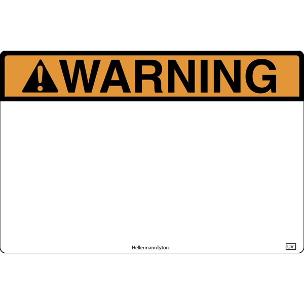 Label, Warning; WARNING; Polyester