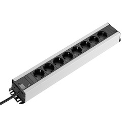 DK-TS Socket Strip, CEE 7/3 (type F), 8-way, 230 V, 16 A, LHD: