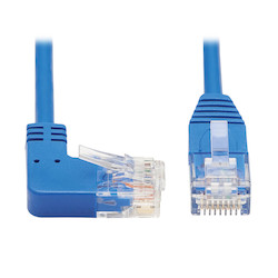 Right-Angle Cat6 Gigabit Molded Slim UTP Ethernet Cable (RJ45 Right-Angle M to RJ45 M), Blue, 6.09 m