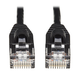 Cat6a 10G Snagless Molded Slim UTP Ethernet Cable (RJ45 M/M), Black, 7.62 m