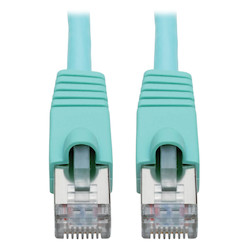 Cat6a 10G-Certified Snagless Shielded STP Ethernet Cable (RJ45 M/M), PoE, Aqua, 4.57 m
