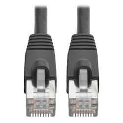 Cat6a 10G-Certified Snagless Shielded STP Ethernet Cable (RJ45 M/M), PoE, Black, 15.24 cm