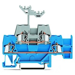 DOUBLE-DECK TERM BLOCK        THROUGH/THROUGH W/ JUMPER     BLUE/GREY