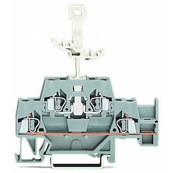 DOUBLE-DECK TERM BLOCK        THROUGH/DISCONNECT W JUMER    GRAY