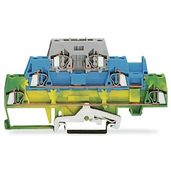 TRIPLE-DECK TERM BLOCK        GROUND/THROUGH/FUSE           GREEN/BLUE/GRAY