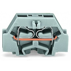 2 COND TERM BLOCK             W/ FIXING FLANGE 14-28AWG     BLUE