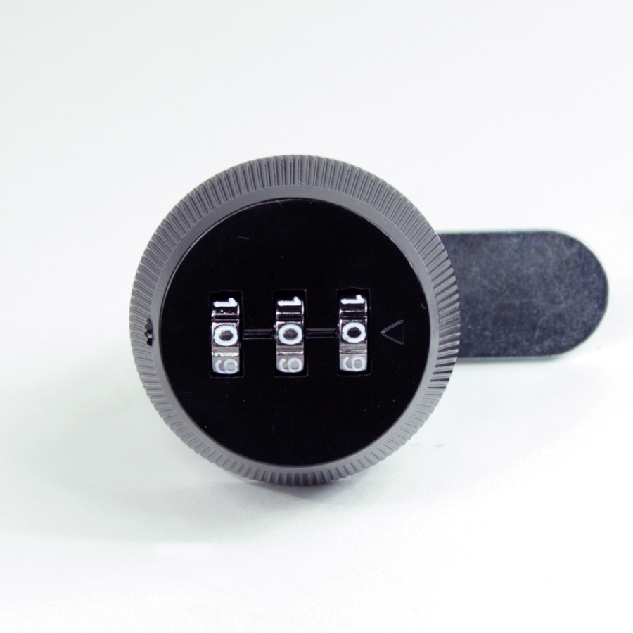 Resettable Cam Lock, Combination Lock Key, Black, Metal/Zinc, 90 deg ...
