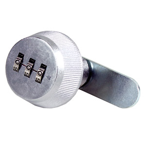 Resettable Cam Lock, Chrome-Plated, Combination Lock Key, Metal/Zinc ...
