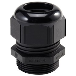 Liquid Tight, Non-Metallic Strain Relief Cable Gland with PG Threads, SKINTOP SLR PG-11 Straight Cord Grip, black