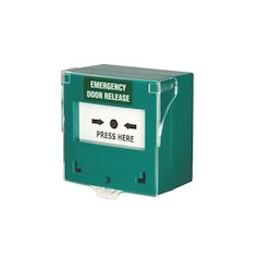 EMERGENCY CALL POINT STATION  - GREEN CASE - TRIPLE POE -   SOUNDER AND BACK