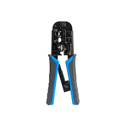 6-In-1 RJ45, RJ11/12 Modular Pass Through Crimping Tool For Cat3, Cat5/5E, And Cat6 Cables
