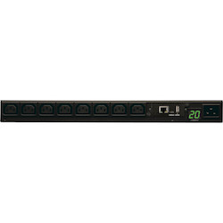 Tripp Lite single phase Monitored PDU / Power Distribution Unit offers real-time remote monitoring of voltage, frequency and load levels via built-in network connection.