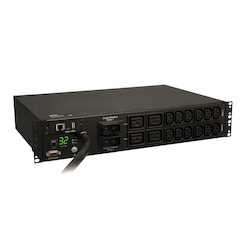 Tripp Lite single phase Monitored PDU Unit offers real-time remote monitoring of voltage, frequency and load levels via built-in network connection. Built-in LX Platform network management interface.
