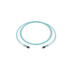 LC Duplex to LC Duplex Patch Cord, 2 F, Zipcord Tight-Buffered Cable, LSZH, 2.0 mm Legs, 50 um ClearCurve Multimode (OM2), 2 m