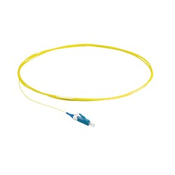 Pigtail, Single-Mode, OS2, LC Connector, 1-Fiber, 900 Micrometer Fiber, 0.9 MM Diameter x 1 Meter Length, LSZH, Yellow