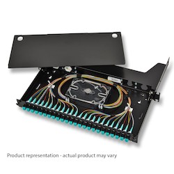 1U 96-F SMF-28 BLACK HOUSING  LC UPC BL SHUTT STK SPLICE BRGLAN1-96AE-BRDG-B