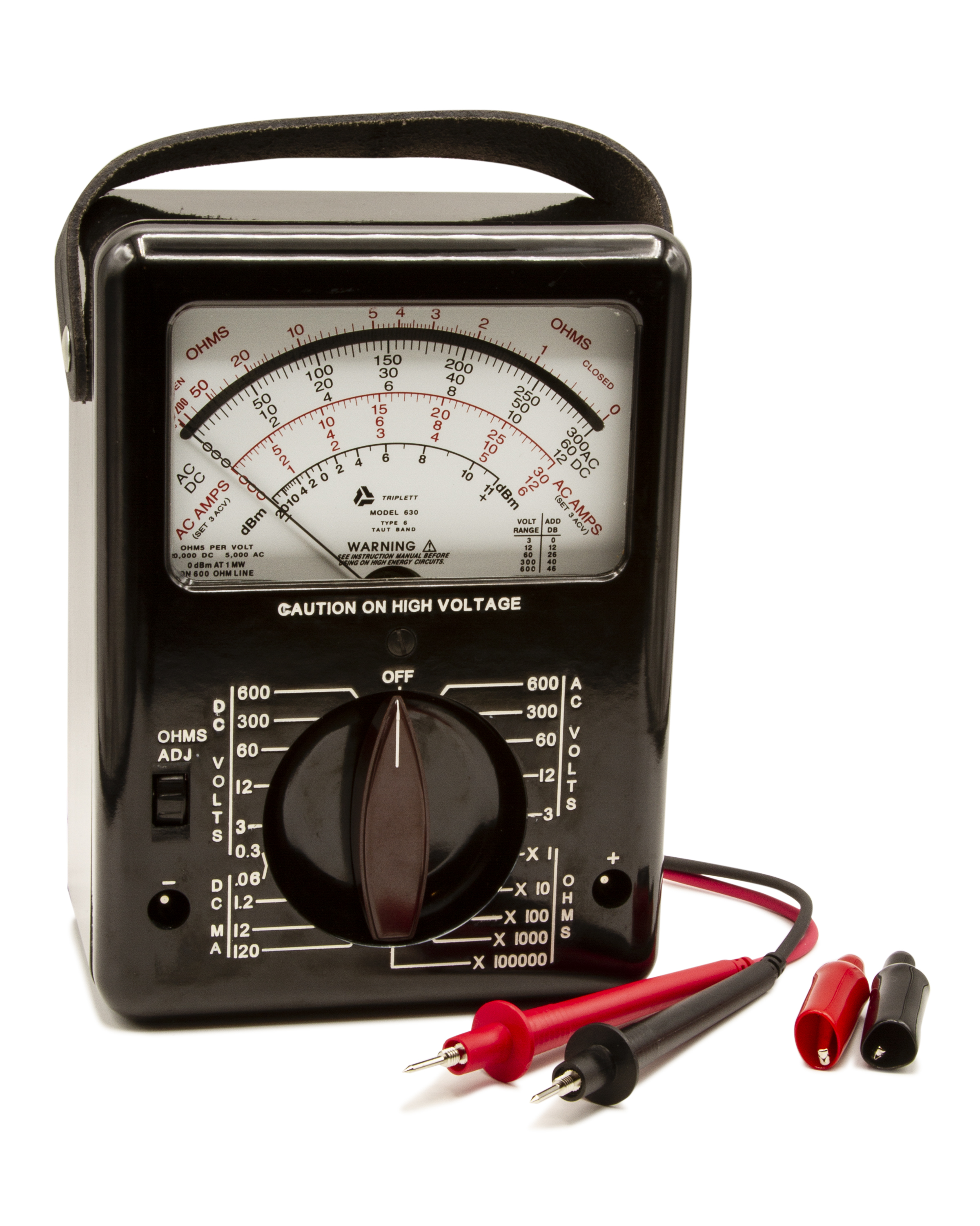 Compact, rugged, analog DMM, 28 ranges, fast, accurate measurements ...