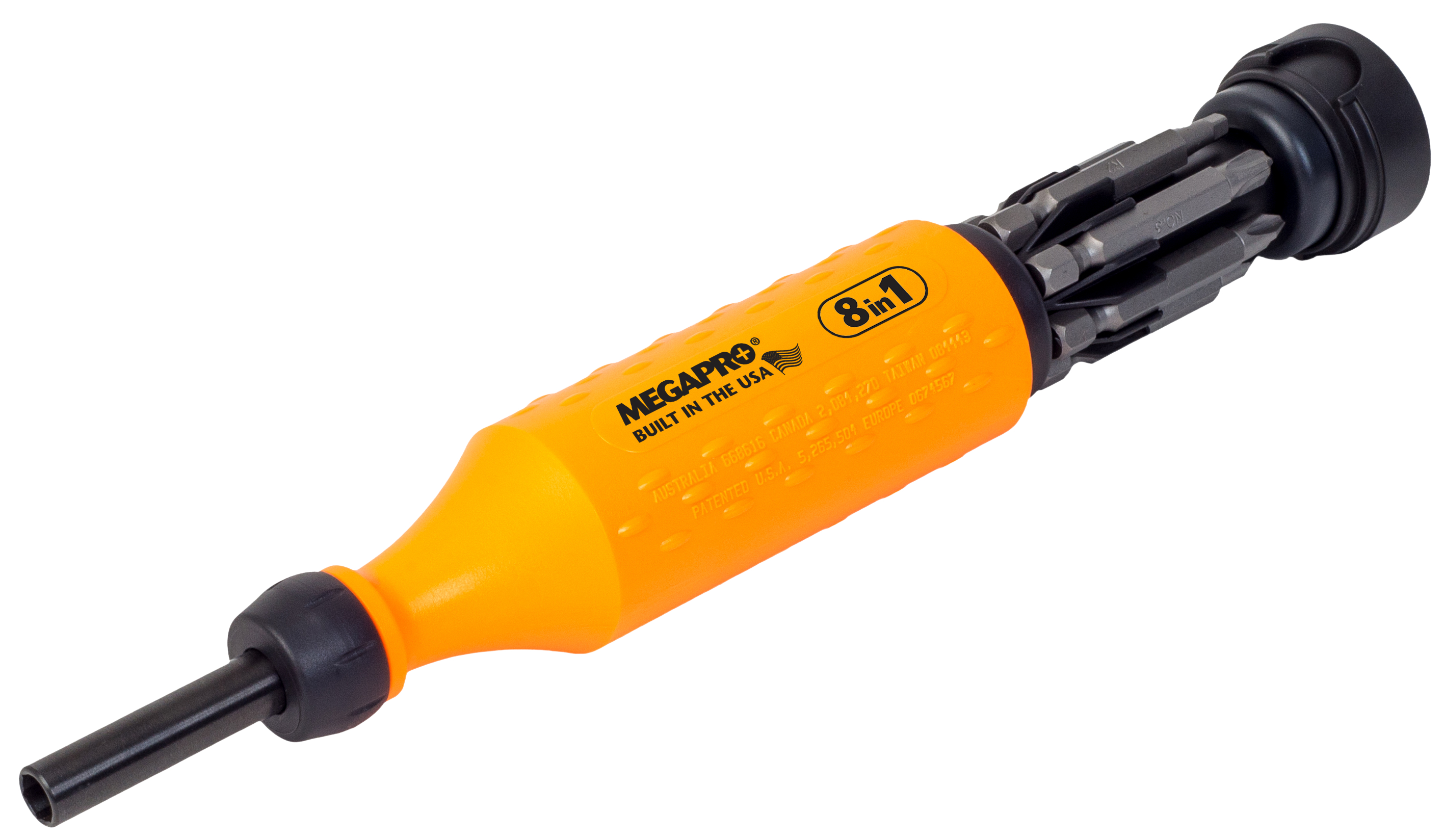 Multi-Bit Screwdriver, Torx; Philips; Square, Orange, 8 Pieces, Overall ...