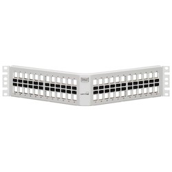 WHITE, SHIELDED QUICKPORT 2U  ANGLED PANEL