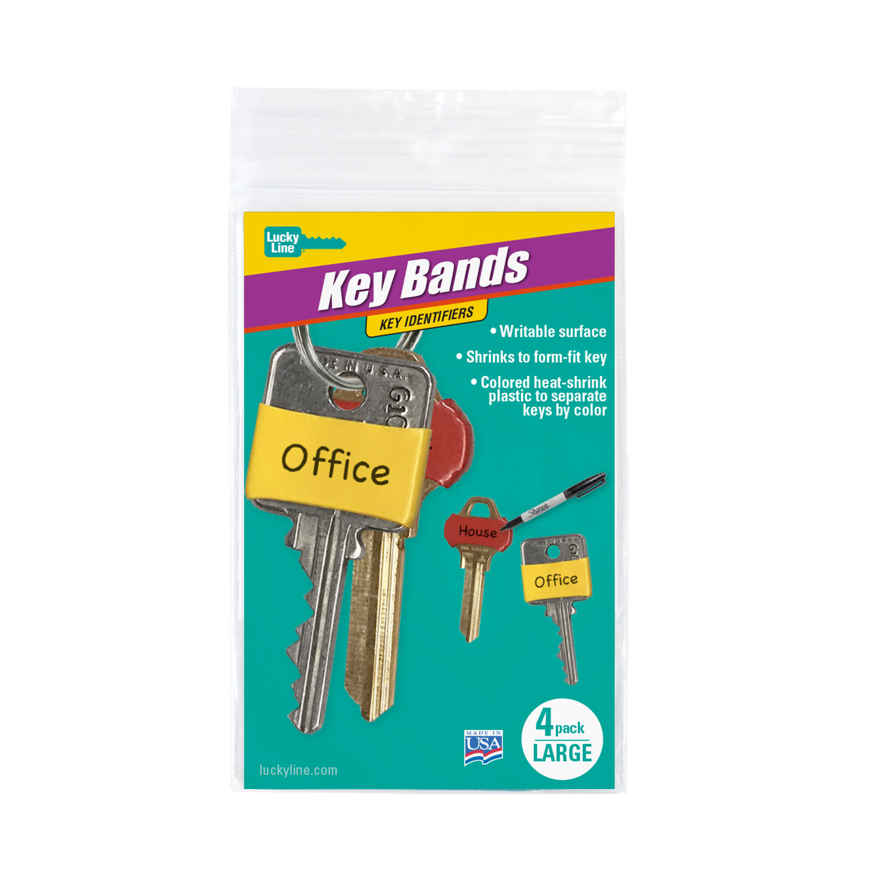 Key Band, Plastic, 1-1/4 in. W, 11/16 in. H