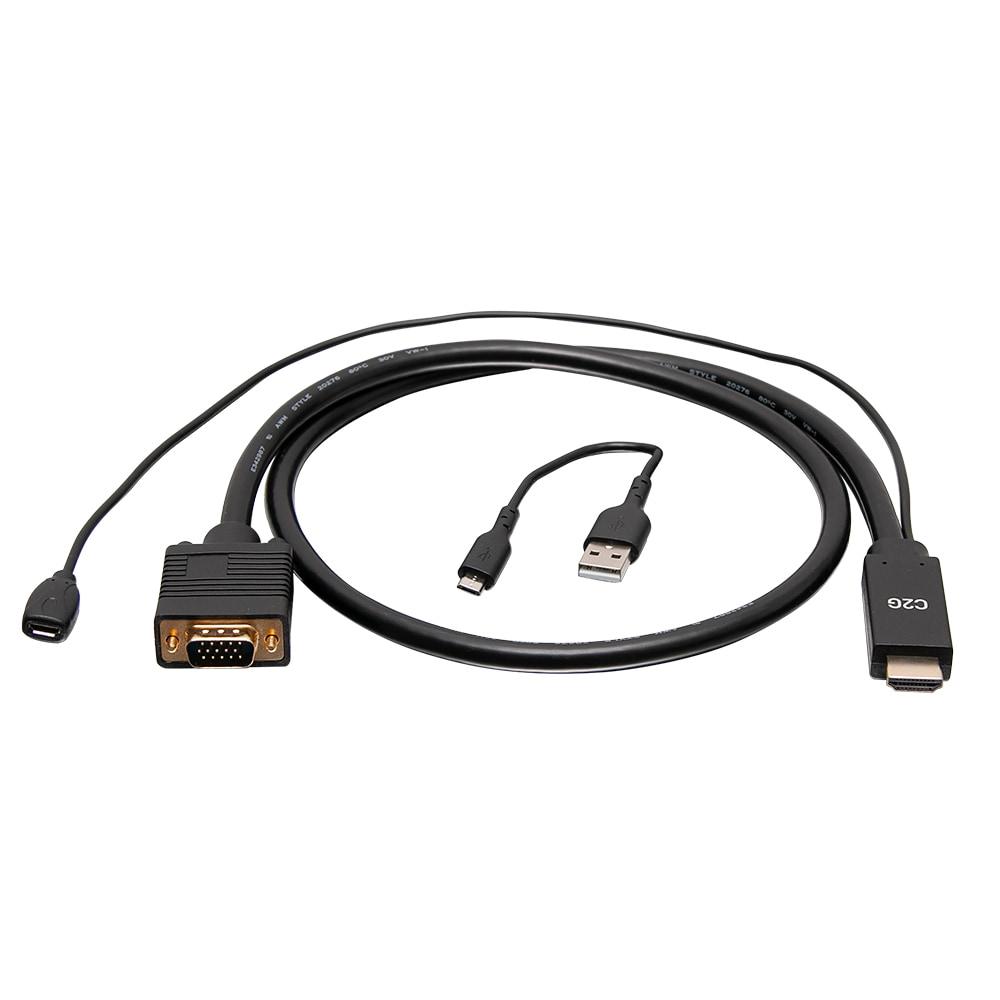 Video Adapter Cable, USB Micro-B Female; HDMI Male to VGA Male, Black ...