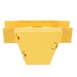 FiberRunner Vertical Tee Fitting 4x4 Yellow
