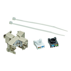 Cat 6A CMP compliant ceiling or wallmount coupler kit for WAP and smart building applications also backwards compatible with Cat 6 and 5e used with solid or stranded wire