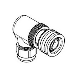 Ultra-lock (M12) Single Keyway With PG7 Cable Fitting, Male, 4 Pole, 90 Angle, Cable Diameter 3.30-6.60mm