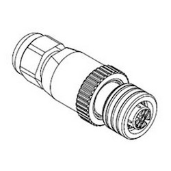 Ultra-lock (M12) Single Keyway With PG7 Cable Fitting, Female, 4 Pole, Straight, Cable Diameter 3.30-6.60mm