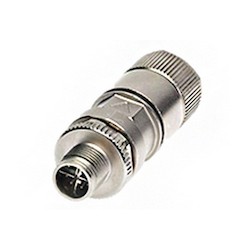 Micro-change (M12) CAT6A Field Attachable Connector, 8 Poles, X-coded, Straight, Male, Shielded, IDC Termination, Cable Diameter 5.50-9.00mm, AWG 27-22