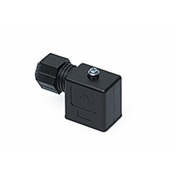 Mpm DIN Valve Connector, Form B-11mm, External Thread, 2 Pole Plus Ground Position H12, Nitrile Gasket, UL94-V0 Rated, Bulk Pack, Mounted