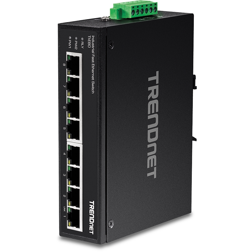 Ethernet Switch,12 to 56 VDC, 8-Port, LED, IP30