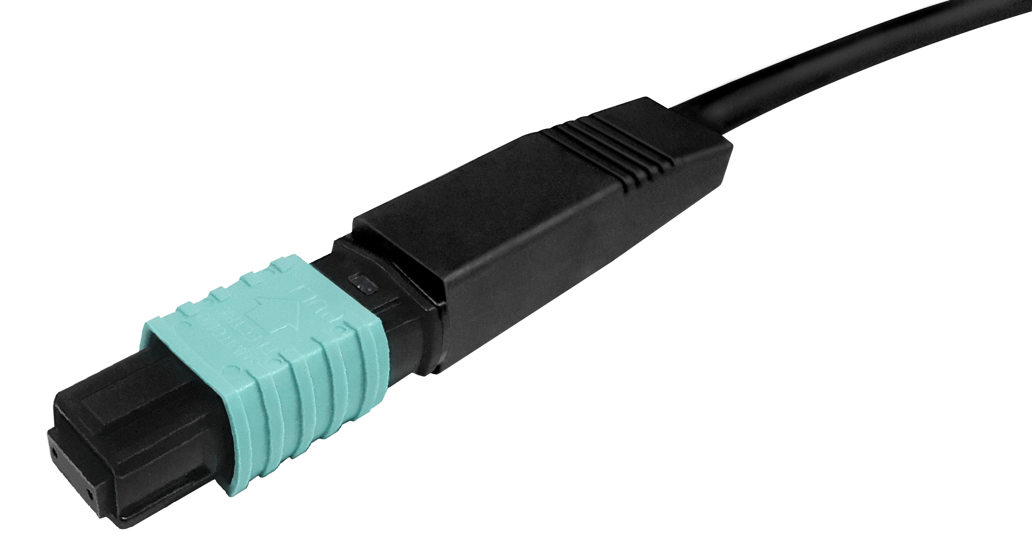 Qwik-Fuse MPO Connector, UNPINNED, OM3/4/5, Aqua, Jacketed Ribbon ...
