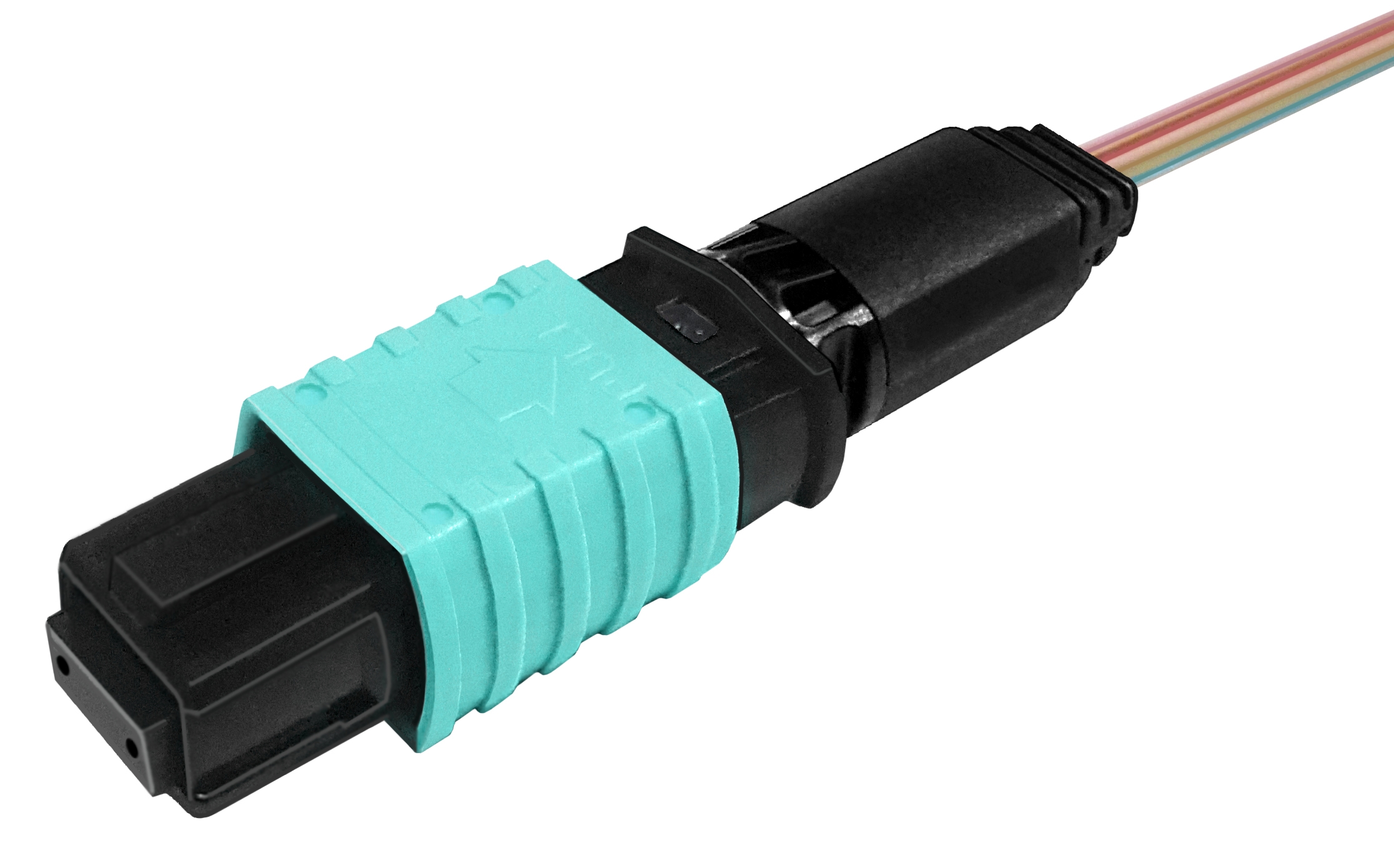 Qwik-Fuse MPO Connector, UNPINNED, OM3/4/5, Aqua, for ribbon, no jacket ...