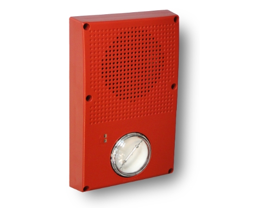 OD Strobe, Audible; Visual, 100 dB, Red, Clear, No Marking, Wall-mount ...