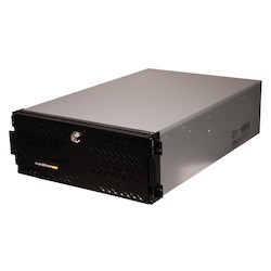 exacqVision Z-series 4U Recorder, Rackmount, 8 IP Licenses (128 Max.), Dual GB NIC, DVI-I, DVI-D, DisplayPort (2 Max. Simultaneous), RS-232/485 Serial Port, RAID 6, DVD, Win10 64 Bit On 60 GB SSD, 32 TB, Professional Client