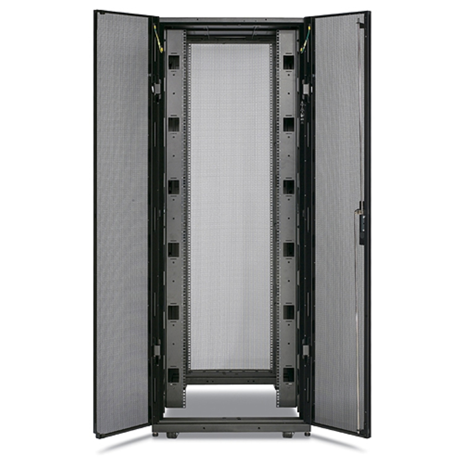 Server Rack Enclosure,Black,1070 mm Dp,2258 mm Ht,Leveling Feet Mount ...