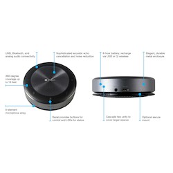 The Atlona Captivate AT-CAP-SP100 is a USB / Bluetooth speakerphone for use with popular video conferencing and unified communications platforms including Zoom and Microsoft Teams.