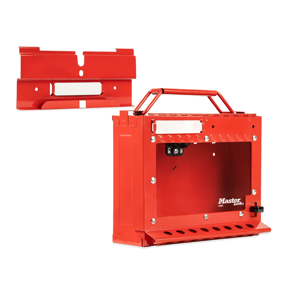 Master Lock Group Lock Box with Wall Mounting Bracket: Red, 8-Holes