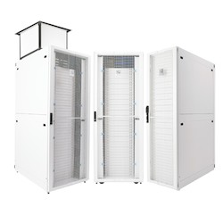 ZetaFrame Cabinet; 79.4"H x 31.5"W x 47.2"D (2017mm x 800mm x 1200mm); 42U; Perf Front Door; Solid Rear Door; Vertical Exhaust Duct 34"H-60"H (863mm - 1523mm); 2 Side Panels; Grommet Bottom Panel; Air Dam; Rail Grommets; Standard Pallet; Black