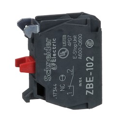 Schneider Electric Harmony XB4, Single contact block, silver alloy, screw clamp terminal, 1 NC